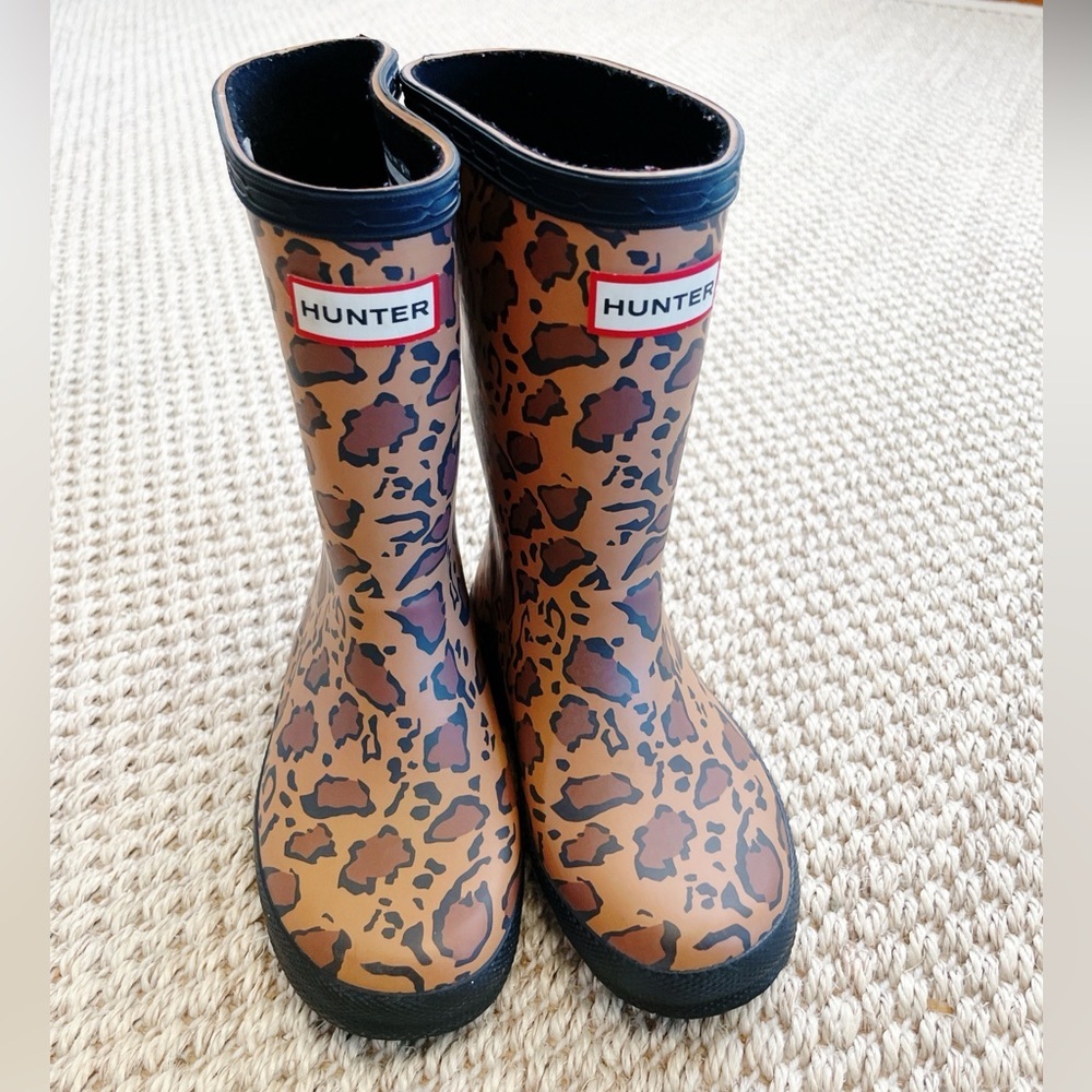 Hunter Kids Leopard-Print Rain Boots - Hunter unisex-child Original Leopard 10 - Picture 3 of 7